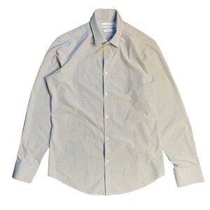 Mizzen and Main Leeward Dress Shirt L Trim Fit Micro Check Long Sleeve Button Up